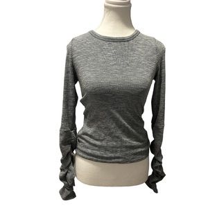 Free People Intimately size XS ribbed long sleeve green top NWT